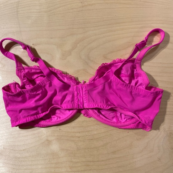 Cacique Lace Underwire Bra in Vibrant Pink Unlined Full Coverage 46 DD (IZ) - Picture 10 of 13